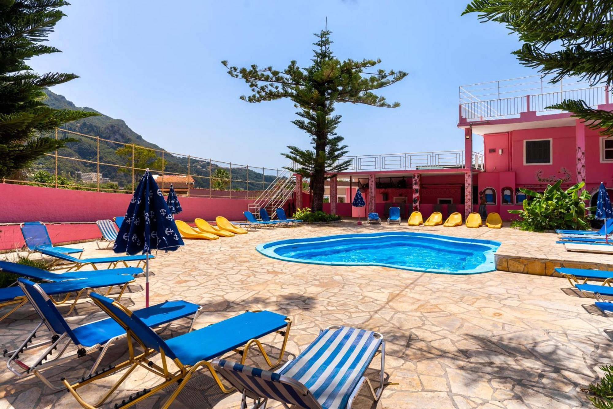The Pink Palace Hostel Agios Gordios  Bagian luar foto